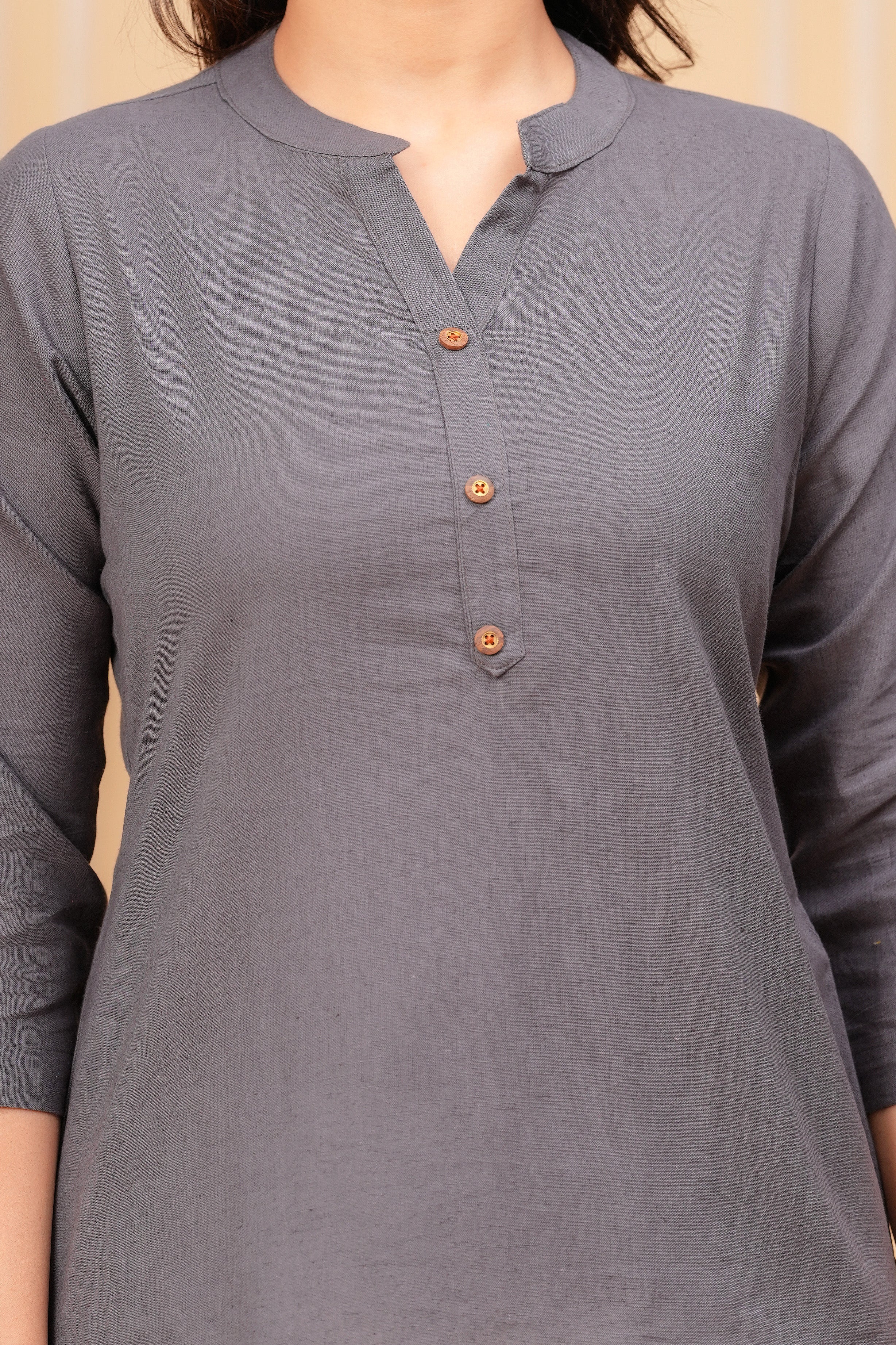 Linen Solid Short Kurta